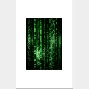 Digital abstract matrix background Posters and Art